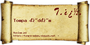 Tompa Ádám névjegykártya